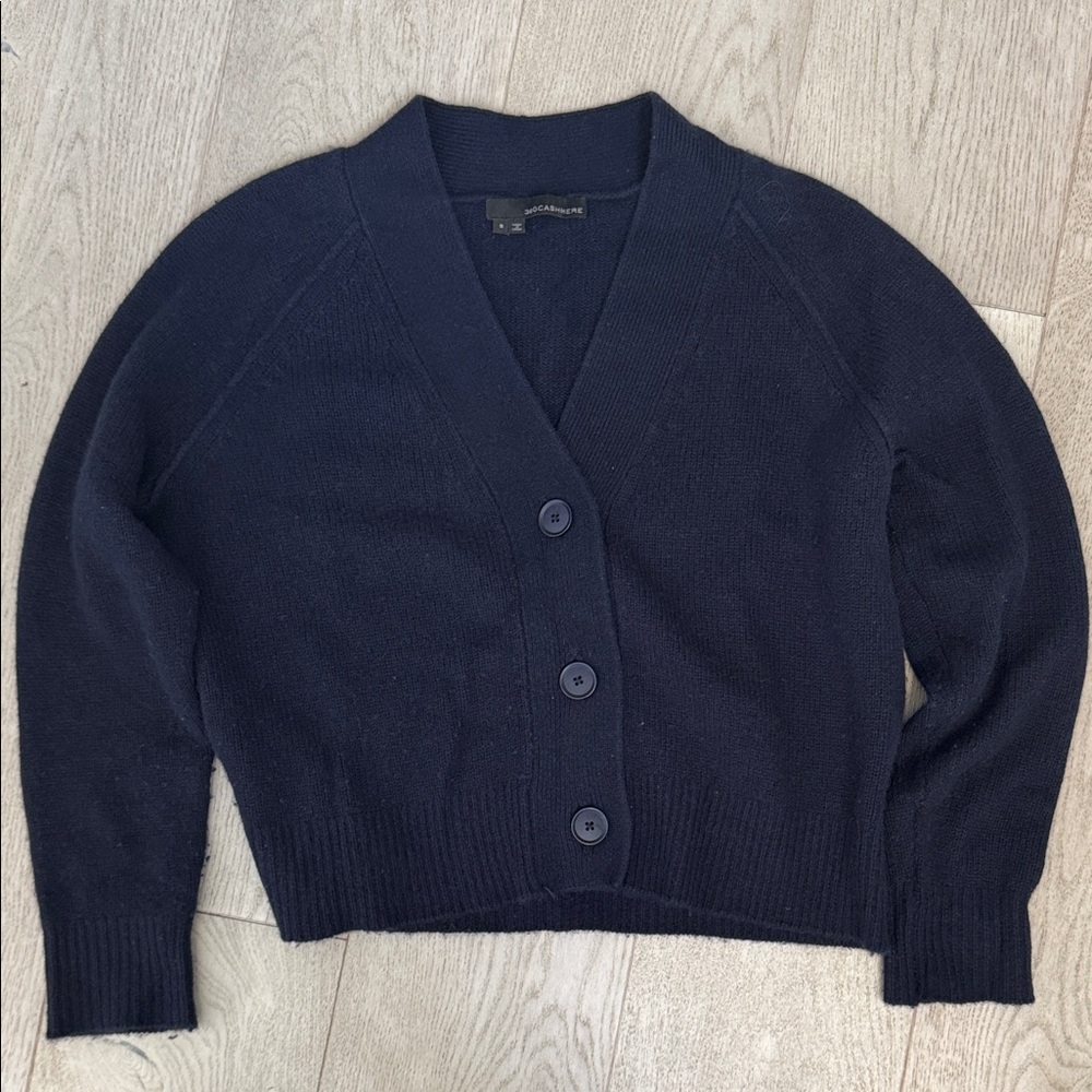 Women's Navy Button-Up Sweater